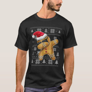 Funny Dabbing Gingerbread Man Ugly Christmas Sweat T-Shirt