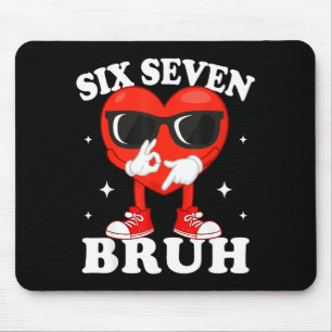 Funny Dabbing Heart Bruh 67 Meme Valentine's Day Mouse Pad