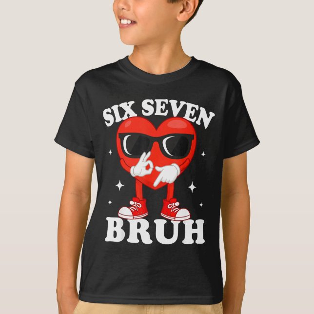Funny Dabbing Heart Bruh 67 Meme Valentine's Day  T-Shirt (Front)