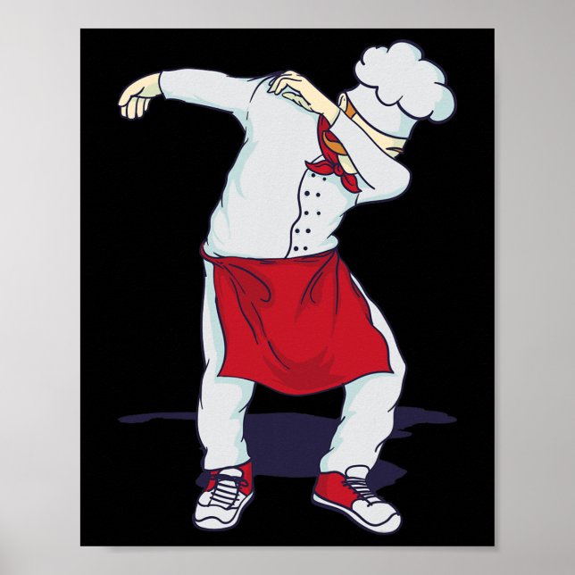 Funny Dabbing Hibachi Chef Cute Sous Head Cook Dab Poster (Front)