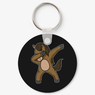 Funny Dabbing Horse Dab Dance Riding Horseck Lover Keychain