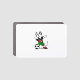 Funny Dabbing Husky Dog Kenya Football - Kenyan Fl Car Magnet