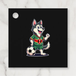 Funny Dabbing Husky Dog Kenya Football - Kenyan Fl Favor Tags