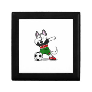 Funny Dabbing Husky Dog Kenya Football - Kenyan Fl Gift Box