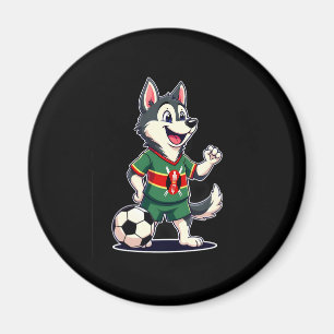 Funny Dabbing Husky Dog Kenya Football - Kenyan Fl Magnet