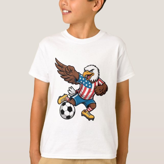 Funny Dabbing Ld Eagle Usa Soccer - Usa Flag Socce T-Shirt (Front)