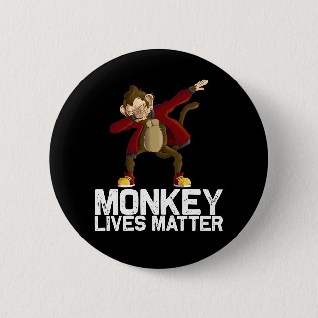 Funny Dabbing Monkey Button (Front)