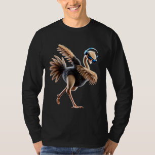 Funny Dabbing Ostrich Bird Lover Dab Birdwatching  T-Shirt