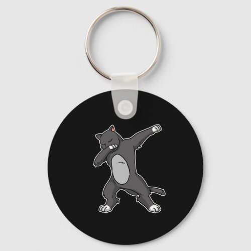 Funny Dabbing Panther Dab Black Cat Lover Gift Keychain