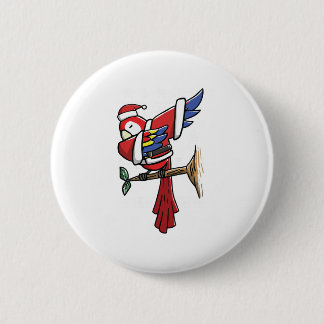 Funny Dabbing Parrot for Christmas holidays Button