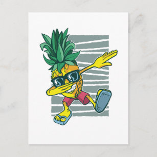 Funny Dabbing Pineapple Cartoon Teen Graphics Postcard