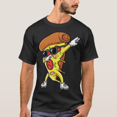 Funny Dabbing Pizza Dab Italian Food Boys Mens Him T_Shirt