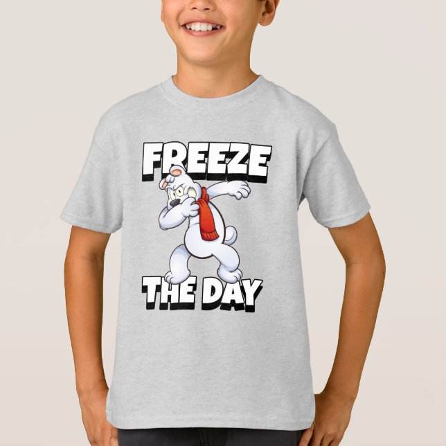 Funny Dabbing Polar Bear Christmas T-Shirt (Front)