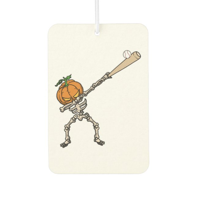 Funny Dabbing Pumpkin Head Baseball Gift Idea Air Freshener (Front)