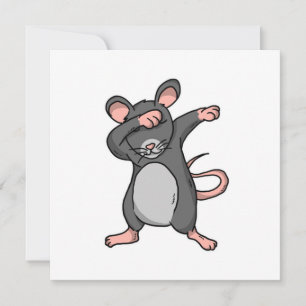Funny Dabbing Rat Dab Dance Mouse Lover Gift Invitation