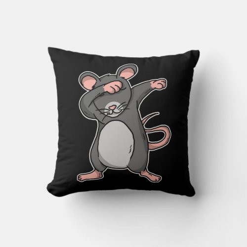 Funny Dabbing Rat Dab Dance Mouse Lover Gift Throw Pillow