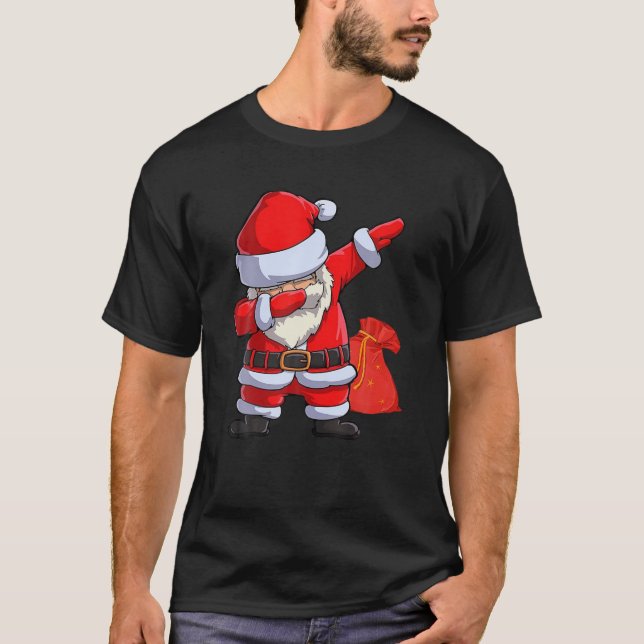 Funny Dabbing Santa Christmas Dab Dance Gift For K T-Shirt (Front)