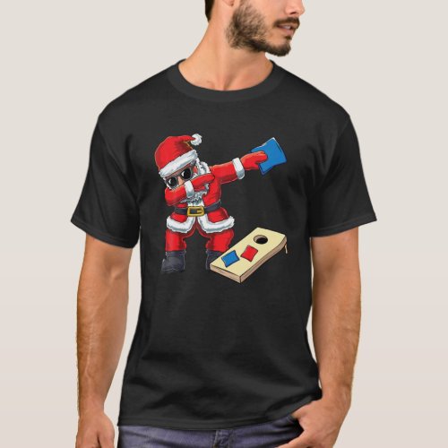 Funny Dabbing Santa Claus Cornhole Christmas Corn T_Shirt