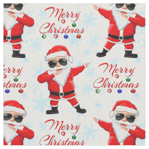 Funny Dabbing Santa Claus Merry Christmas Fabric