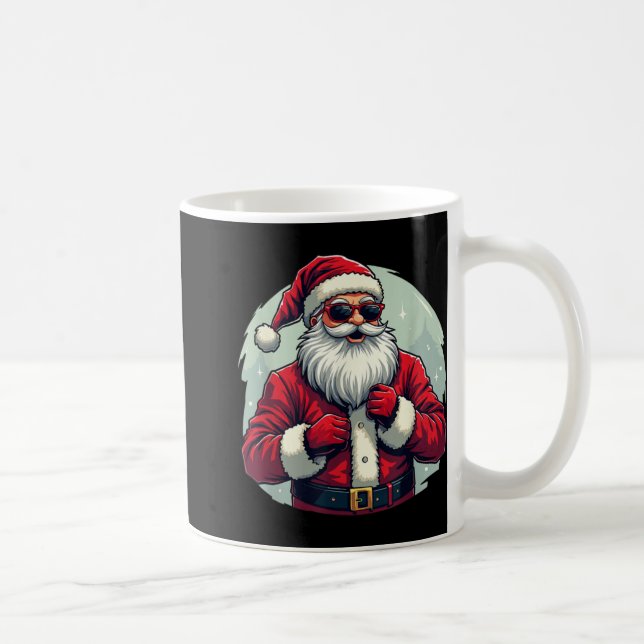 Funny Dabbing Santa Xmas Lights Girls Boys Christm Coffee Mug (Right)