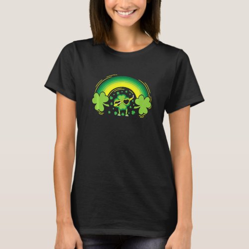 Funny Dabbing Shamrock Cool Rainbow St Patricks D T_Shirt