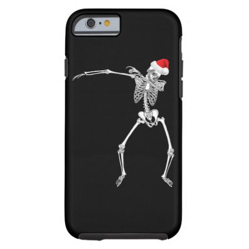 Funny Dabbing Skeleton Santa Christmas Tough iPhone 6 Case