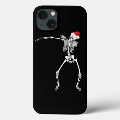 Funny Dabbing Skeleton Santa Christmas iPhone 13 Case