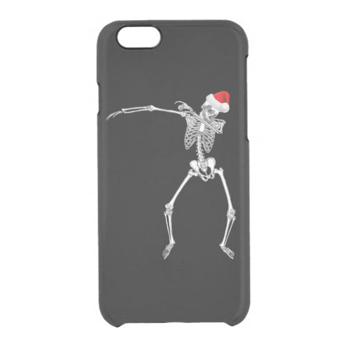 Funny Dabbing Skeleton Santa Christmas Clear iPhone 66S Case