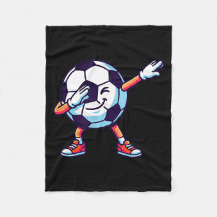 Funny Dabbing Soccer Ball Cartoon Srt Gift Kids Bo Fleece Blanket