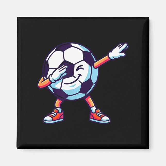 Funny Dabbing Soccer Ball Cartoon Srt Gift Kids Bo Magnet (Front)