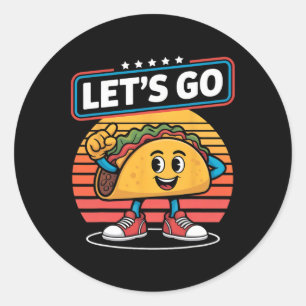 Funny Dabbing Taco Let's Go Trump Chickens Retro S Classic Round Sticker