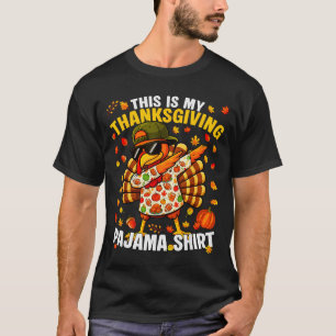 Funny Dabbing Turkey Thanksgiving Pajamas Pjs Srts T-Shirt