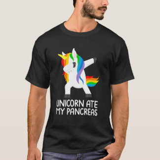 Funny Dabbing Unicorn Ate My Pancreas T1D Diabetic T-Shirt