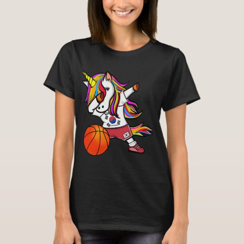 Funny Dabbing Unicorn South Korea Basketball _ Kor T_Shirt