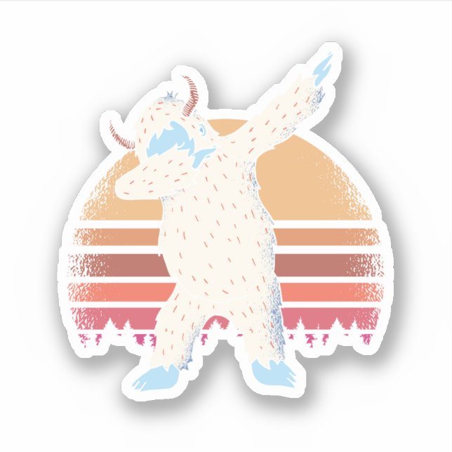 Funny Dabbing YETI Teen Graphics Cartoon Cool Sticker (Front)