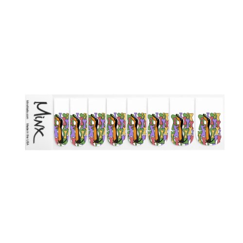 Funny Dachshund Abstract Minx Nail Wraps