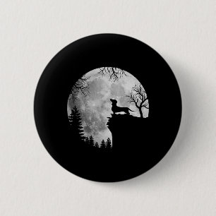 Funny Dachshund And Moon Halloween Dog Lover Costu Button