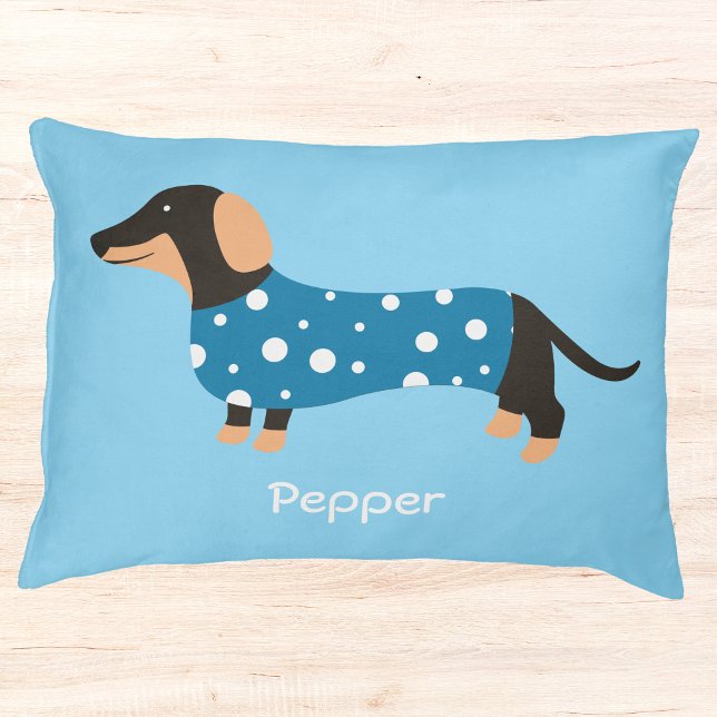 Funny Dachshund Animal Lovers Dog Blue  Pet Bed (Creator Uploaded)