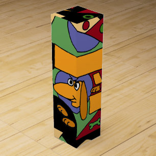 Funny Dachshund Art Abstract Wine Gift Box