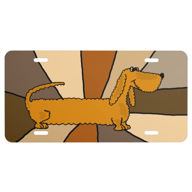 Funny Dachshund Art License Plate (Front)