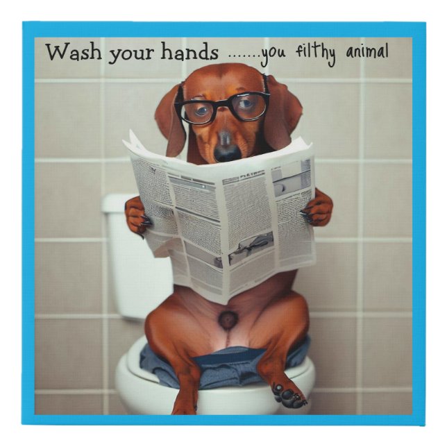 Funny Dachshund Bathroom Sign (Front)