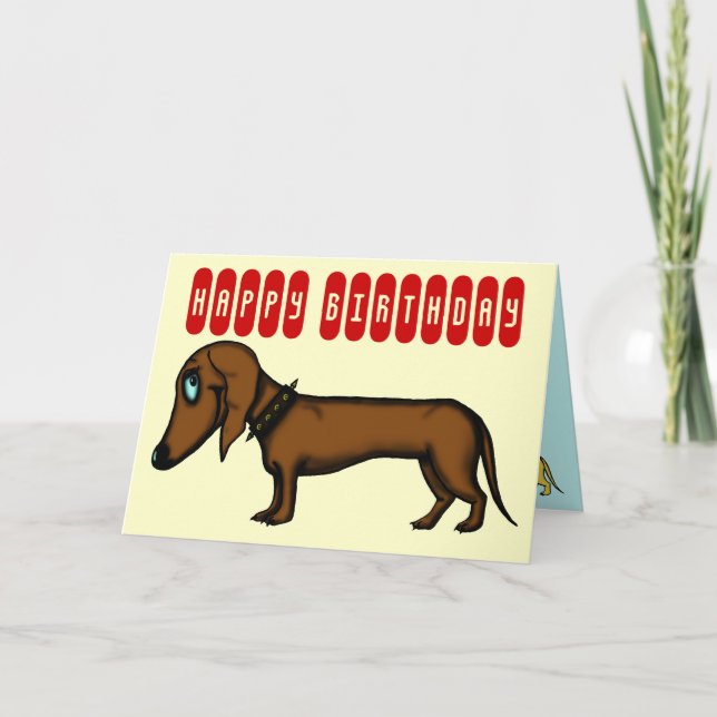Funny dachshund birthday card (Front)