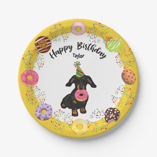 Funny Dachshund Birthday Party Paper Plate
