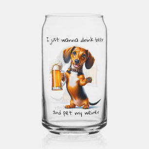 Funny Dachshund Can Glass