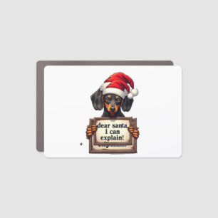 Funny Dachshund Christmas Dear Santa I Can Explain Car Magnet
