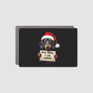 Funny Dachshund Christmas Dear Santa I Can Explain Car Magnet