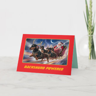Funny Dachshund Christmas Holiday Card