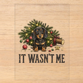 Funny Dachshund Christmas It Wasn't Me Acrylic Invitations