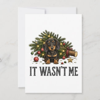 Funny Dachshund Christmas It Wasn't Me Thank You Card