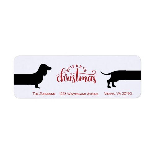 Funny dachshund Christmas return label